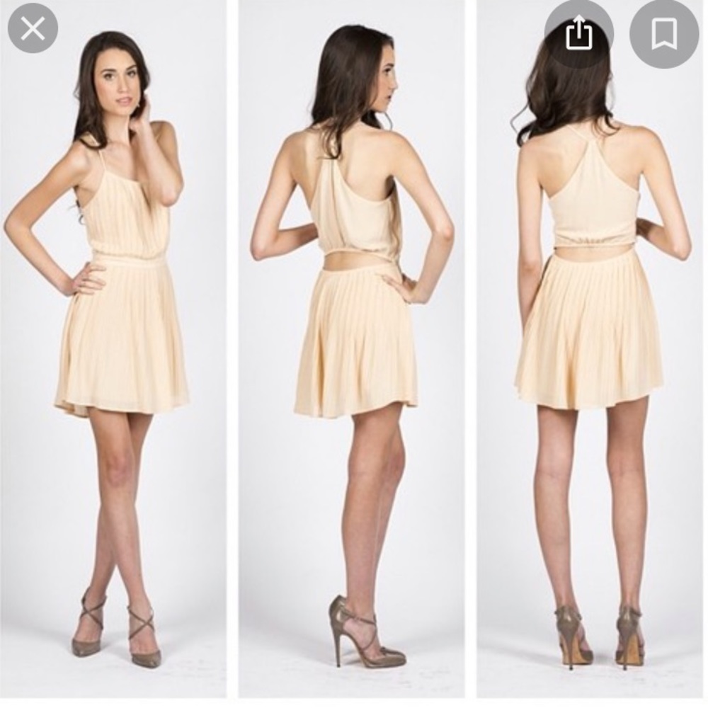 ISABEL LU Pleated Peach Dress